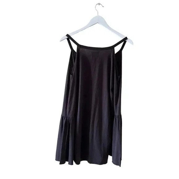 NWT Chaser Revolve COLD SHOULDER PEPLUM SLEEVE VINTAGE JERSEY Union Black Top M - Picture 7 of 9